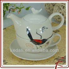 Pot de thé en céramique personnalisé pour un avec design d&#39;oiseau